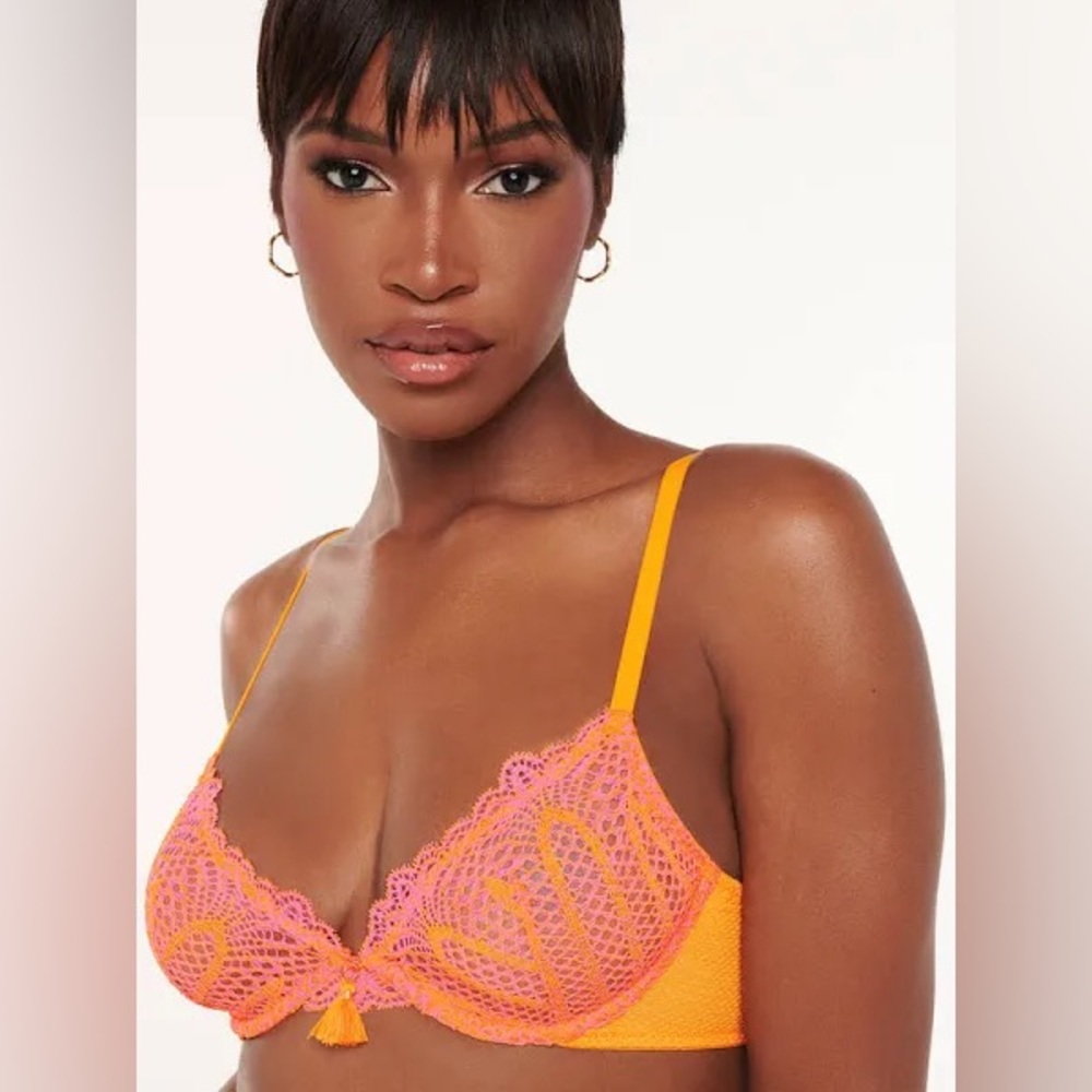 Savage X Fenty Stranded in Lace Crochet Balconette Bra (36 C)